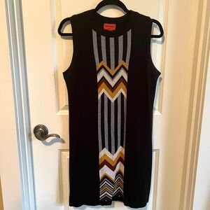 Missoni For Target Black Browns ZigZag icon Shift Knit Dress